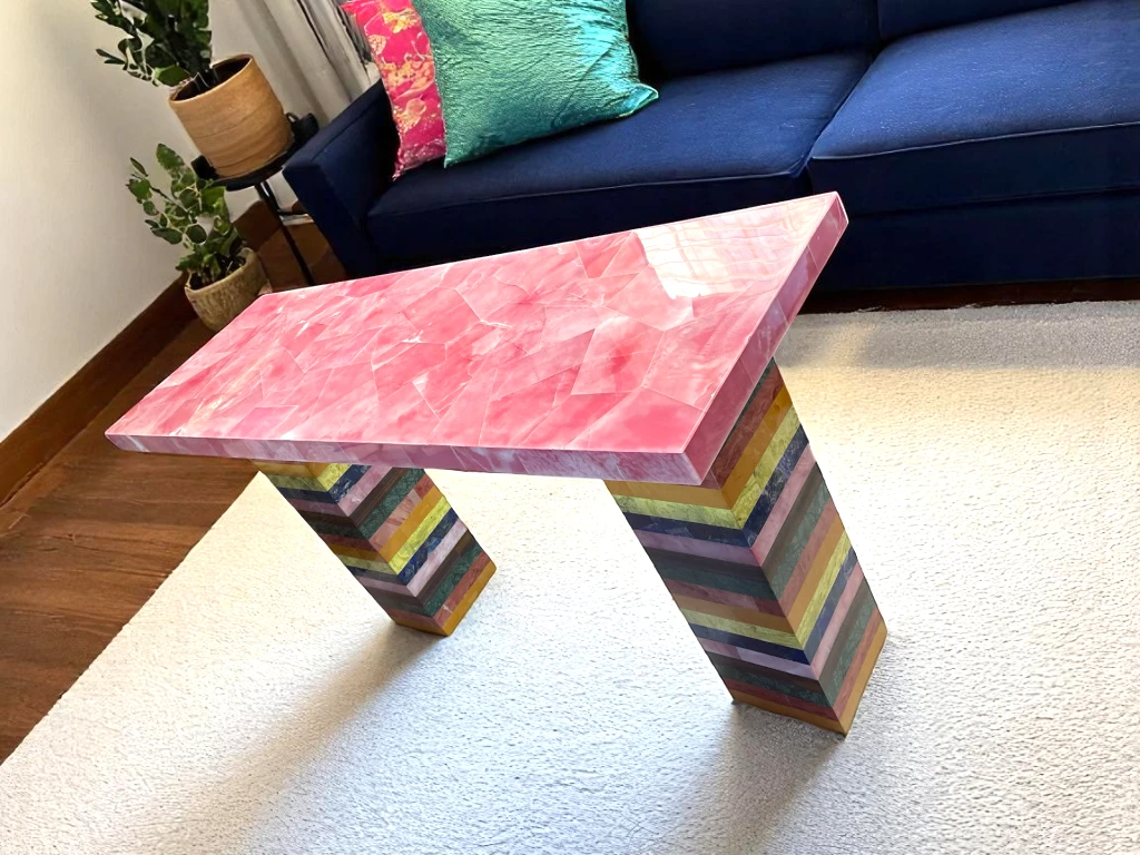 Alaska Pink Onyx Dining Table Centerpiece